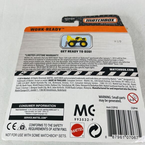5 for $25| Matchbox MBX Construction- Work Ready 1:64 Scale Die Cast 2014 CGP44 - Picture 3 of 7